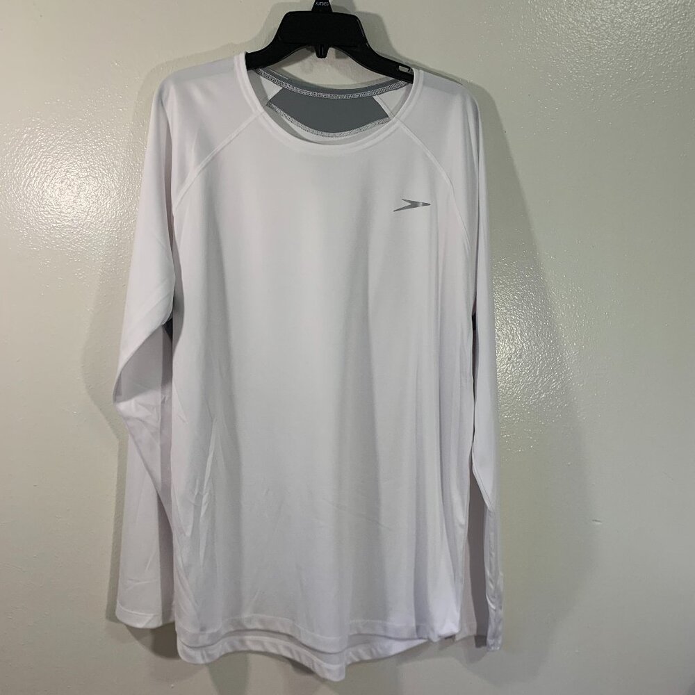 Speedo Long Sleeve Performance Shirt XL White $45